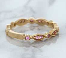 Load image into Gallery viewer, 0.26ctw Pink Sapphire Alternating Marquise Ring in 14K Rose Gold