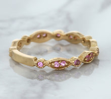 Load image into Gallery viewer, 0.26ctw Pink Sapphire Alternating Marquise Ring in 14K Rose Gold