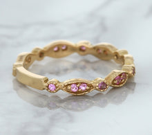 Load image into Gallery viewer, 0.26ctw Pink Sapphire Alternating Marquise Ring in 14K Rose Gold