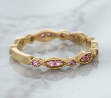 Load image into Gallery viewer, 0.26ctw Pink Sapphire Alternating Marquise Ring in 14K Rose Gold