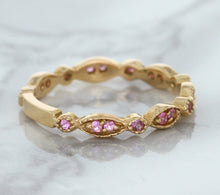 Load image into Gallery viewer, 0.26ctw Pink Sapphire Alternating Marquise Ring in 14K Rose Gold