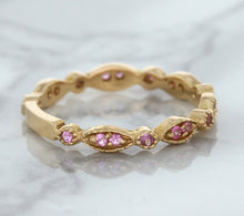 Load image into Gallery viewer, 0.26ctw Pink Sapphire Alternating Marquise Ring in 14K Rose Gold
