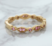 Load image into Gallery viewer, 0.26ctw Pink Sapphire Alternating Marquise Ring in 14K Rose Gold