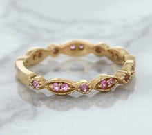 Load image into Gallery viewer, 0.26ctw Pink Sapphire Alternating Marquise Ring in 14K Rose Gold