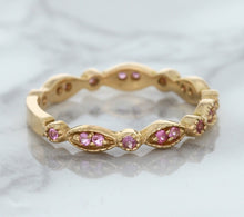 Load image into Gallery viewer, 0.26ctw Pink Sapphire Alternating Marquise Ring in 14K Rose Gold