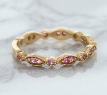 Load image into Gallery viewer, 0.26ctw Pink Sapphire Alternating Marquise Ring in 14K Rose Gold