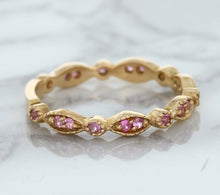 Load image into Gallery viewer, 0.26ctw Pink Sapphire Alternating Marquise Ring in 14K Rose Gold