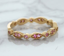 Load image into Gallery viewer, 0.26ctw Pink Sapphire Alternating Marquise Ring in 14K Rose Gold