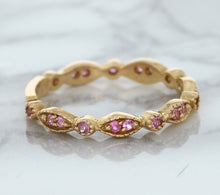 Load image into Gallery viewer, 0.26ctw Pink Sapphire Alternating Marquise Ring in 14K Rose Gold