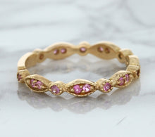 Load image into Gallery viewer, 0.26ctw Pink Sapphire Alternating Marquise Ring in 14K Rose Gold