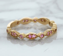 Load image into Gallery viewer, 0.26ctw Pink Sapphire Alternating Marquise Ring in 14K Rose Gold