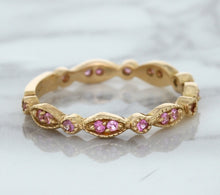Load image into Gallery viewer, 0.26ctw Pink Sapphire Alternating Marquise Ring in 14K Rose Gold
