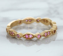 Load image into Gallery viewer, 0.26ctw Pink Sapphire Alternating Marquise Ring in 14K Rose Gold
