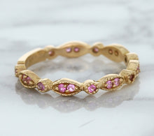 Load image into Gallery viewer, 0.26ctw Pink Sapphire Alternating Marquise Ring in 14K Rose Gold