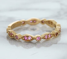 Load image into Gallery viewer, 0.26ctw Pink Sapphire Alternating Marquise Ring in 14K Rose Gold