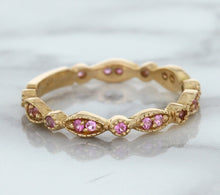Load image into Gallery viewer, 0.26ctw Pink Sapphire Alternating Marquise Ring in 14K Rose Gold