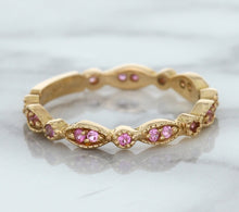 Load image into Gallery viewer, 0.26ctw Pink Sapphire Alternating Marquise Ring in 14K Rose Gold