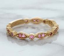 Load image into Gallery viewer, 0.26ctw Pink Sapphire Alternating Marquise Ring in 14K Rose Gold
