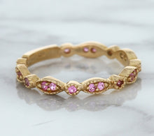 Load image into Gallery viewer, 0.26ctw Pink Sapphire Alternating Marquise Ring in 14K Rose Gold