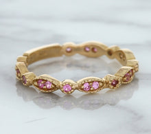 Load image into Gallery viewer, 0.26ctw Pink Sapphire Alternating Marquise Ring in 14K Rose Gold