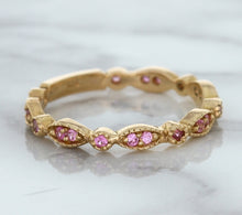 Load image into Gallery viewer, 0.26ctw Pink Sapphire Alternating Marquise Ring in 14K Rose Gold