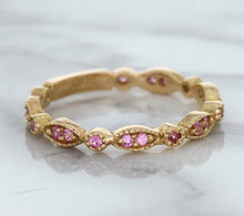 Load image into Gallery viewer, 0.26ctw Pink Sapphire Alternating Marquise Ring in 14K Rose Gold