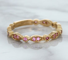 Load image into Gallery viewer, 0.26ctw Pink Sapphire Alternating Marquise Ring in 14K Rose Gold