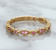 Load image into Gallery viewer, 0.26ctw Pink Sapphire Alternating Marquise Ring in 14K Rose Gold