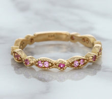 Load image into Gallery viewer, 0.26ctw Pink Sapphire Alternating Marquise Ring in 14K Rose Gold