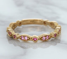 Load image into Gallery viewer, 0.26ctw Pink Sapphire Alternating Marquise Ring in 14K Rose Gold