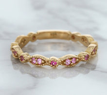 Load image into Gallery viewer, 0.26ctw Pink Sapphire Alternating Marquise Ring in 14K Rose Gold