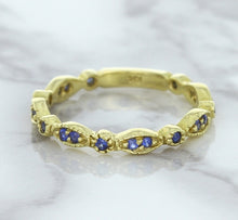 Load image into Gallery viewer, 0.30ctw Blue Sapphire Alternating Marquise Ring in 14K Yellow Gold