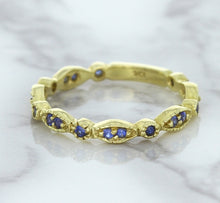 Load image into Gallery viewer, 0.30ctw Blue Sapphire Alternating Marquise Ring in 14K Yellow Gold