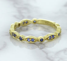 Load image into Gallery viewer, 0.30ctw Blue Sapphire Alternating Marquise Ring in 14K Yellow Gold