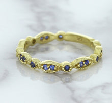 Load image into Gallery viewer, 0.30ctw Blue Sapphire Alternating Marquise Ring in 14K Yellow Gold