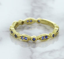 Load image into Gallery viewer, 0.30ctw Blue Sapphire Alternating Marquise Ring in 14K Yellow Gold
