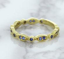 Load image into Gallery viewer, 0.30ctw Blue Sapphire Alternating Marquise Ring in 14K Yellow Gold