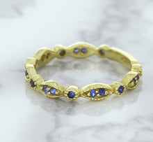Load image into Gallery viewer, 0.30ctw Blue Sapphire Alternating Marquise Ring in 14K Yellow Gold