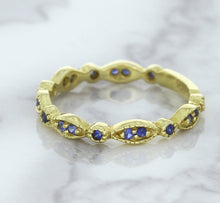 Load image into Gallery viewer, 0.30ctw Blue Sapphire Alternating Marquise Ring in 14K Yellow Gold