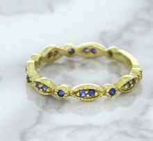 Load image into Gallery viewer, 0.30ctw Blue Sapphire Alternating Marquise Ring in 14K Yellow Gold