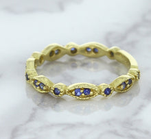 Load image into Gallery viewer, 0.30ctw Blue Sapphire Alternating Marquise Ring in 14K Yellow Gold