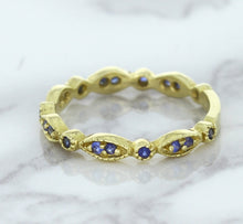 Load image into Gallery viewer, 0.30ctw Blue Sapphire Alternating Marquise Ring in 14K Yellow Gold