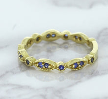 Load image into Gallery viewer, 0.30ctw Blue Sapphire Alternating Marquise Ring in 14K Yellow Gold