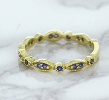 Load image into Gallery viewer, 0.30ctw Blue Sapphire Alternating Marquise Ring in 14K Yellow Gold