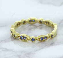 Load image into Gallery viewer, 0.30ctw Blue Sapphire Alternating Marquise Ring in 14K Yellow Gold