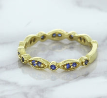 Load image into Gallery viewer, 0.30ctw Blue Sapphire Alternating Marquise Ring in 14K Yellow Gold