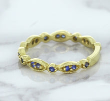 Load image into Gallery viewer, 0.30ctw Blue Sapphire Alternating Marquise Ring in 14K Yellow Gold