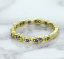 Load image into Gallery viewer, 0.30ctw Blue Sapphire Alternating Marquise Ring in 14K Yellow Gold
