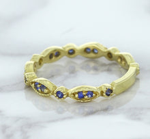 Load image into Gallery viewer, 0.30ctw Blue Sapphire Alternating Marquise Ring in 14K Yellow Gold