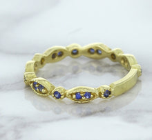 Load image into Gallery viewer, 0.30ctw Blue Sapphire Alternating Marquise Ring in 14K Yellow Gold